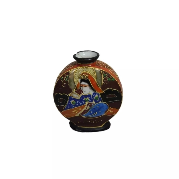Other - Japanese Satsuma Hand Painted Porcelain Vase 3" H - READ DESCRIPTION